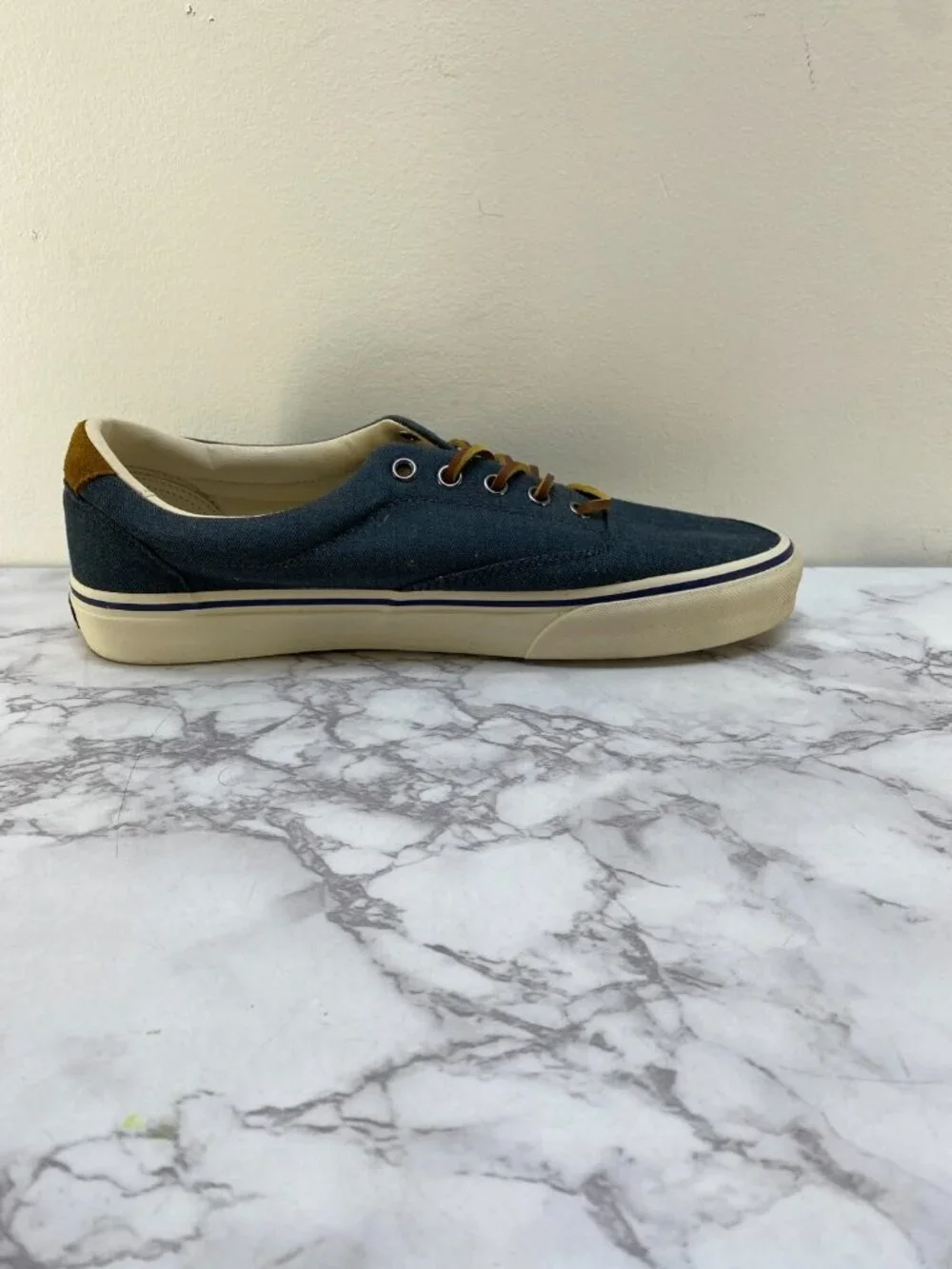 Ralph Lauren Men's Faxon Blue Denim Lace Sneaker sz 9.5